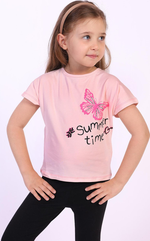 Toontoy Kız Çocuk Summer Time Baskılı Tişört