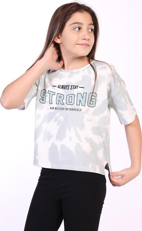 Toontoy Kız Çocuk Strong Baskılı Batikli Tişört