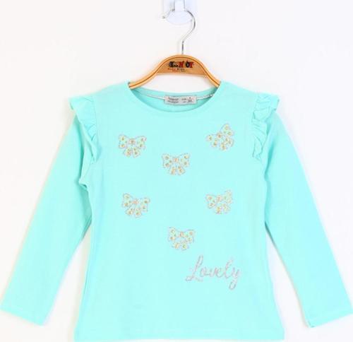 Toontoy Kız Çocuk Fiyonk Baskılı Tişört