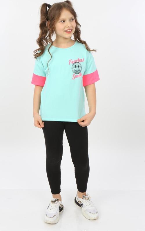 Toontoy Kız Çocuk Fearless Smile Baskılı Tişört