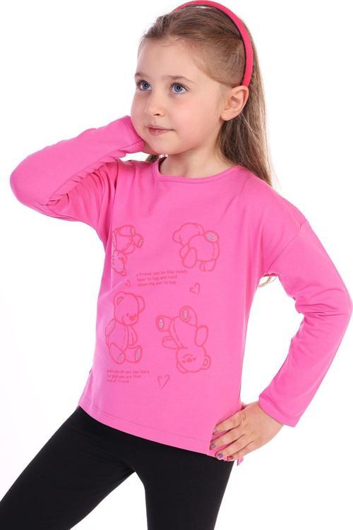Toontoy Kız Çocuk 4lü Ayıcık Baskılı Tişört