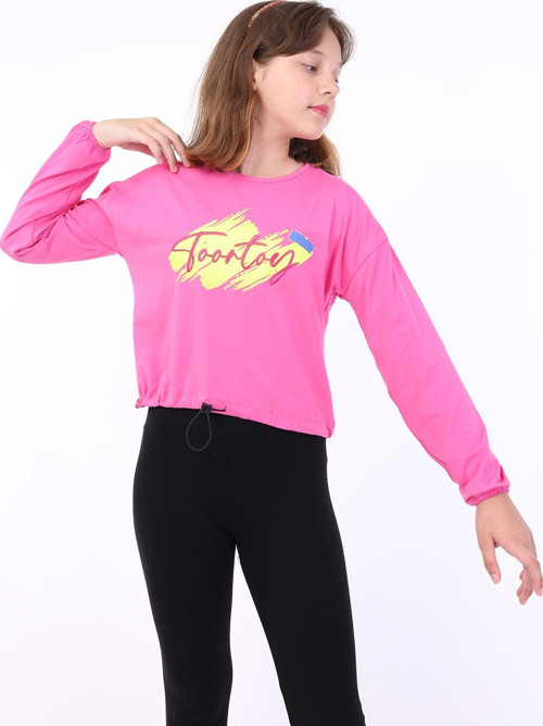 Toontoy Kız Çocuk Baskılı Tişört