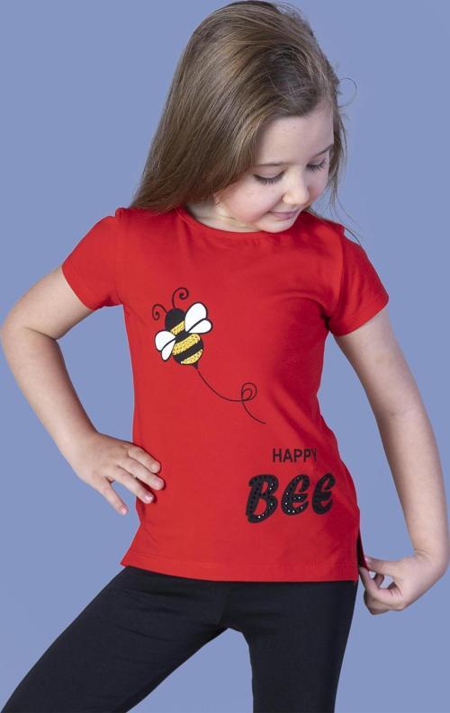 Toontoy Kız Çocuk Arı Baskılı Tişört