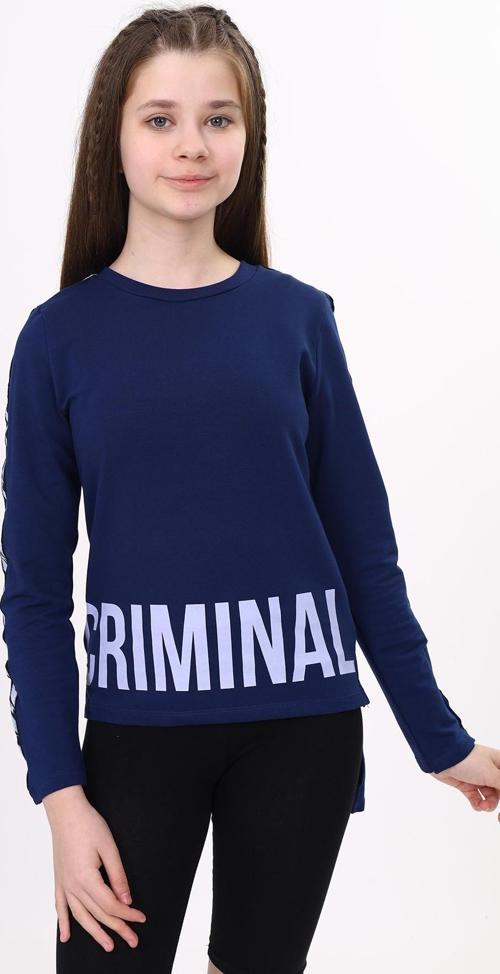 Toontoy Kız Çocuk Criminal Baskılı İki Kolu Şeritli Tişört