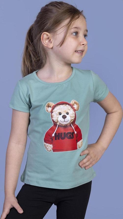 Toontoy Kız Çocuk Ayıcık Baskılı Tişört