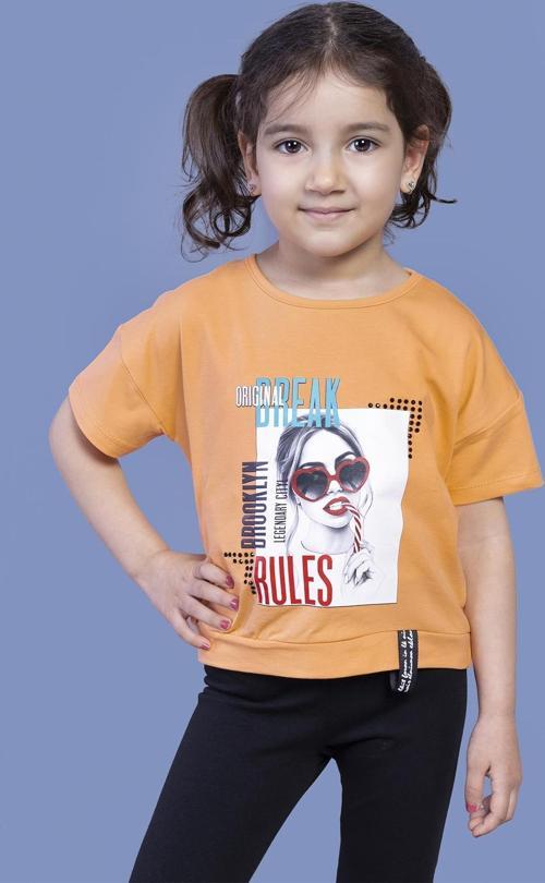 Toontoy Kız Çocuk Dijital Baskılı Tişört