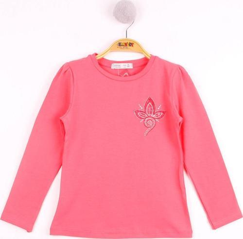 Toontoy Kız Çocuk Göğsü Çiçek Nakışlı T-Shirt