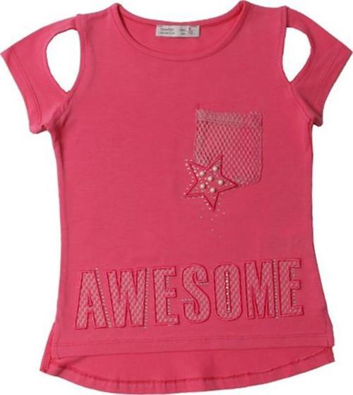 Toontoy Kız Çocuk Awesome Nakışlı Tişört