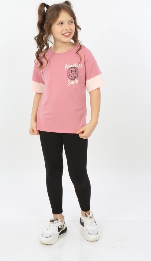 Toontoy Kız Çocuk Fearless Smile Baskılı Tişört