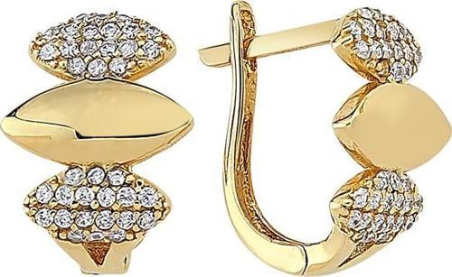 Altın Taşlı Tasarım Küpe 2,76 Gram