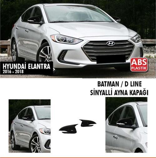 Elantra Batman Ayna Kapağı Piano Black Sinyalli / 2016 - 2018