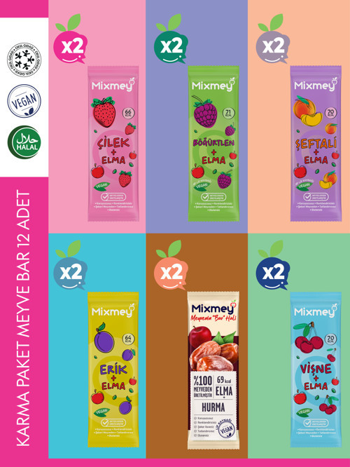 Karma 2 Paket Meyve Bar 12 Adet | Glutensiz Ve Vegan Sağlıklı Atıştırmalıklar - 20gr X 12 Adet