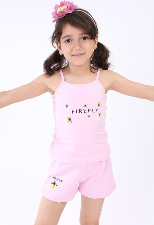 Toontoy Kız Bebek Baskılı Şortlu Takım