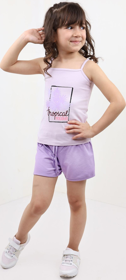 Toontoy Kız Bebek Baskılı Şortlu Takım