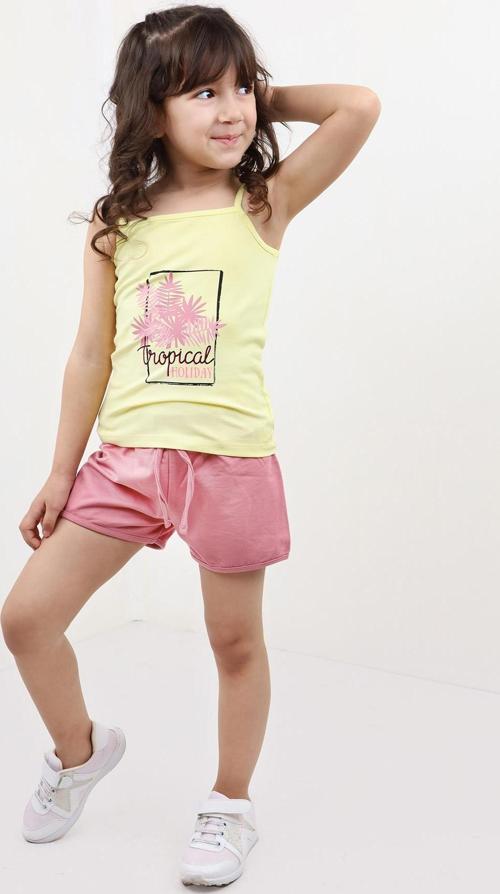 Toontoy Kız Bebek Baskılı Şortlu Takım