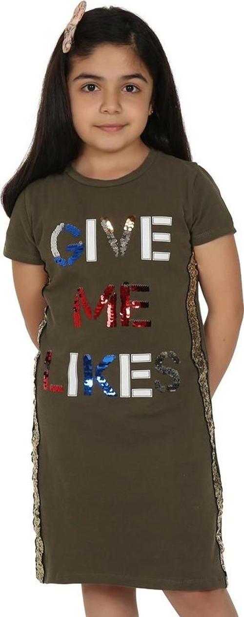 Toontoy Kız Çocuk Gıve Me Pul Nakışlı Elbise
