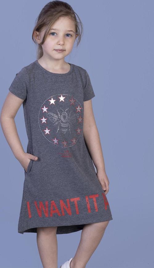 Toontoy Kız Çocuk  I Want It All Baskılı Elbise