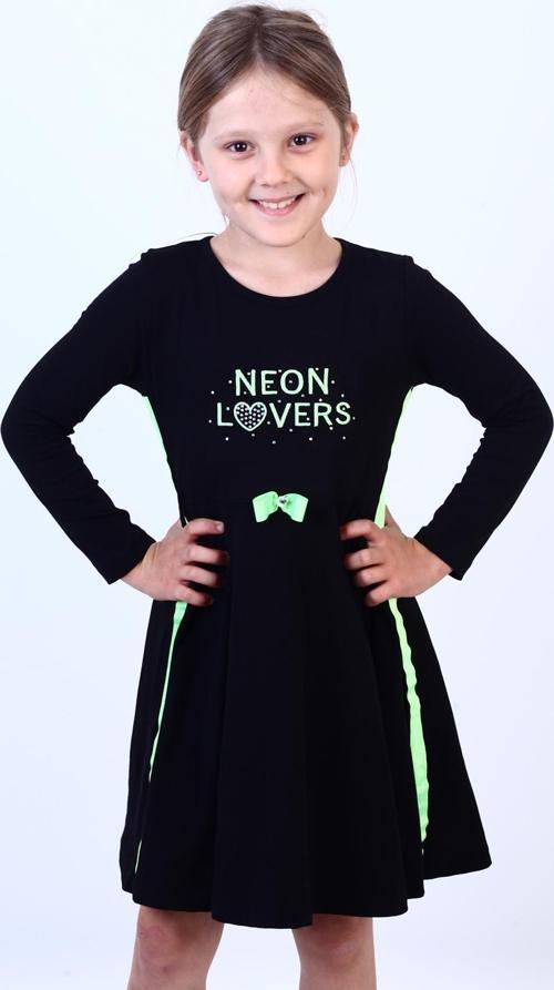 Toontoy Kız Çocuk Neon Lover Nakışlı Elbise
