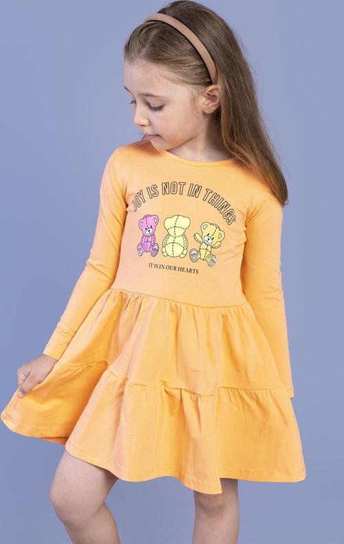 Toontoy Kız Çocuk Ayıcık Baskılı Elbise
