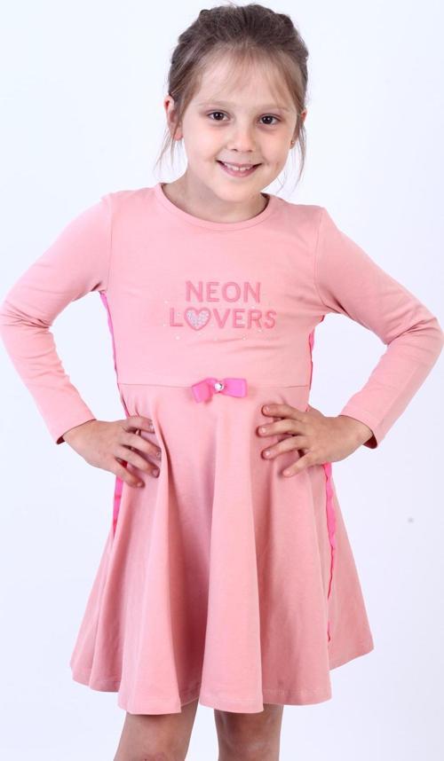 Toontoy Kız Çocuk Neon Lover Nakışlı Elbise