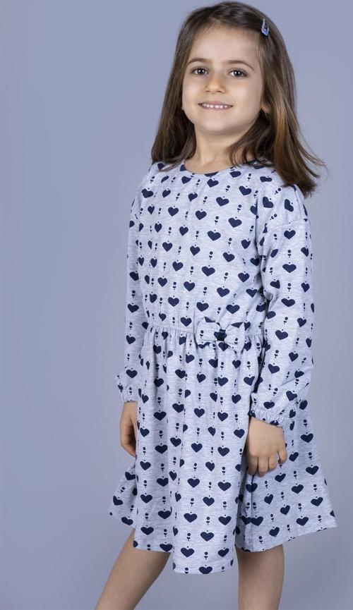 Toontoy Kız Çocuk Kalp Desenli Elbise