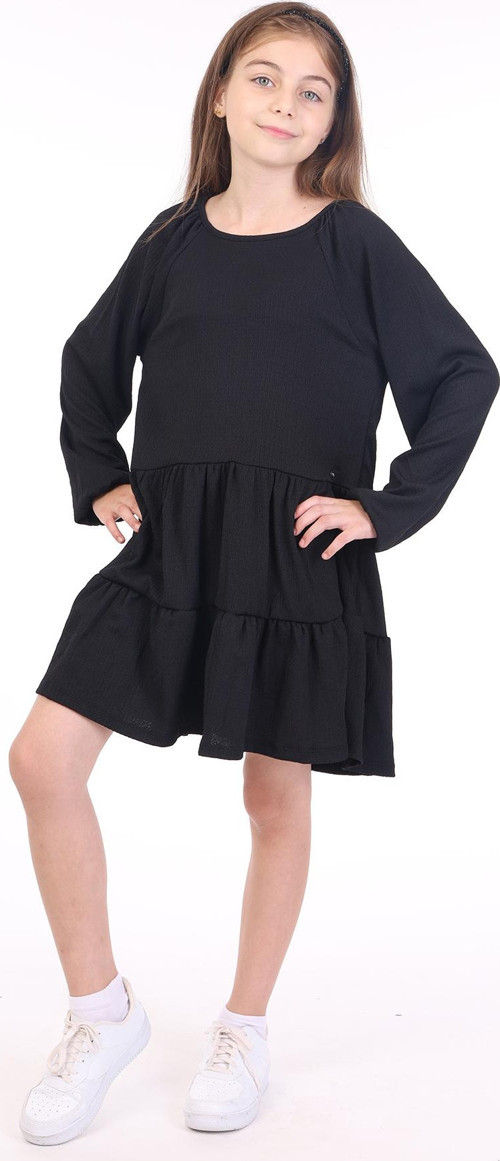 Toontoy Kız Çocuk Reglan Kol Elbise