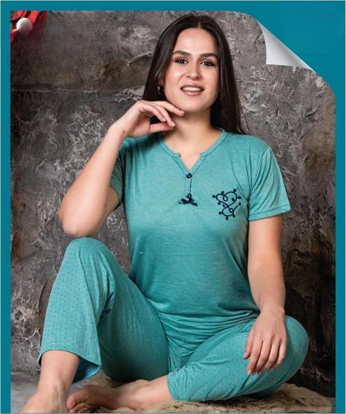 Kadın Bambu V Yaka Kısa Kol İnce Pijama Takımı P300/92 - 1 Adet Yeşil-M