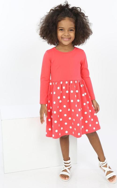 Toontoy Kız Çocuk Etek Puantiye Baskılı Elbise