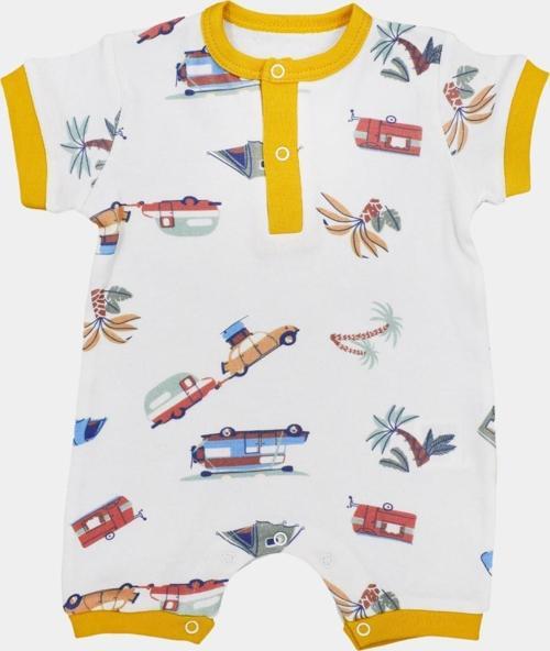 Caravan Theme Yarım Kol Kısa Bebek Tulumu 12026