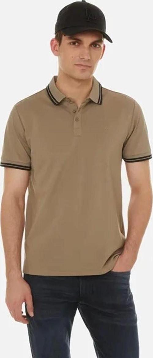 Erkek Bej Pique Polo Yaka  T-Shirt