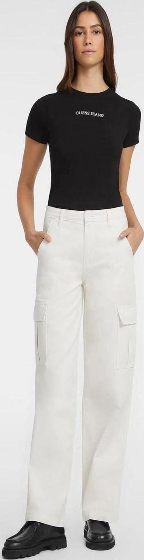 Kadın Yüksek Bel Bej Relaxed Fit Cargo Pantolon