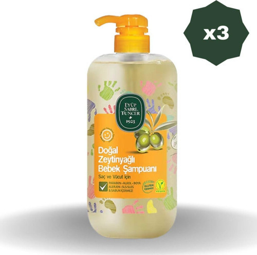 Doğal Zeytinyağlı Bebek Şampuanı 600 Ml - (3 Adet)