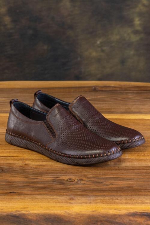 Erkek Hakiki Deri Ayakkabı, Günlük Ayakkabı, Yazlık Ayakkabı , Loafer Ayakkabı , Kahve Kahverengi 41