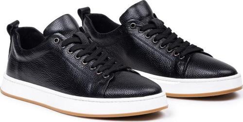 Erkek Hakiki Deri Sneaker, Casual Ayakkabı, %100 Deri Ayakkabı, 4 Mevsim Erkek Sneaker Siyah 42