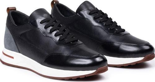 Erkek Hakiki Deri Sneaker, Casual Ayakkabı, %100 Deri Ayakkabı, 4 Mevsim Erkek Sneaker Siyah 43