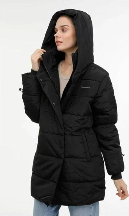 Wl Karına 3Sn36 4Pr Siyah Kadın Uzun Kaban