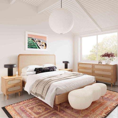 -Design Ahşap Bambu Karyola