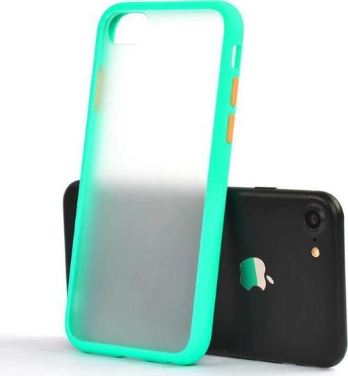 iPhone SE 2022 Kılıf Mat Yüzey Renkli Kenar Silikon