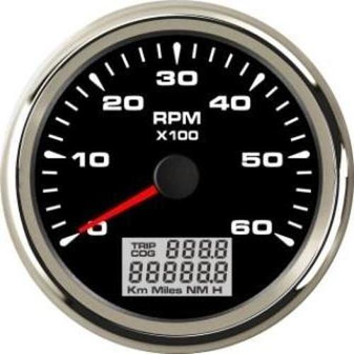 DEVİR GÖSTERGESİ ÇAP 85mm 12/24v SİYAH TEKNE YAT