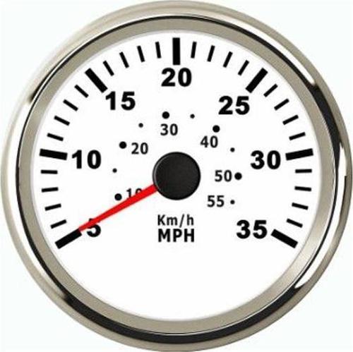 SÜRAT GÖSTERGESİ 35MPH 12/24v ÇAP 85mm BEYAZ TEKNE YAT 
