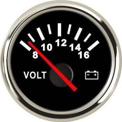 VOLTMETRE SİYAH ÇAP 52mm 24v TEKNE YAT