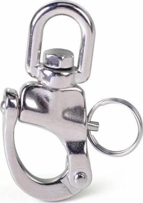 SNAP SHACKLE FIRDÖNDÜ KİLİTLİ KROM MANDAR KİLİDİ 12mm TEKNE YAT