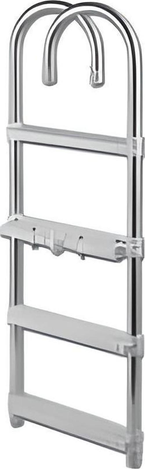 TEKNE MERDİVENİ ALÜMİNYUM 4 BASAMAK KATLANIR PASLANMAZ 105cm