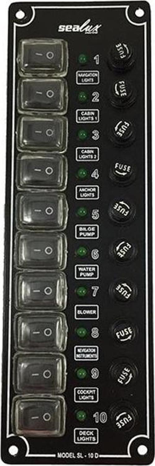 10 ANAHTARLI İZOLELİ DİKEY SWITCH PANEL TEKNE