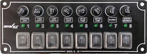 8 ANAHTARLI İZOLELİ YATAY SWITCH PANEL TEKNE