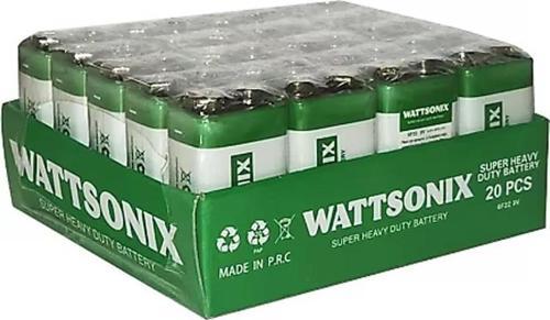 WattSonix 9 Volt Pil 20 Li Paket 9V Pil