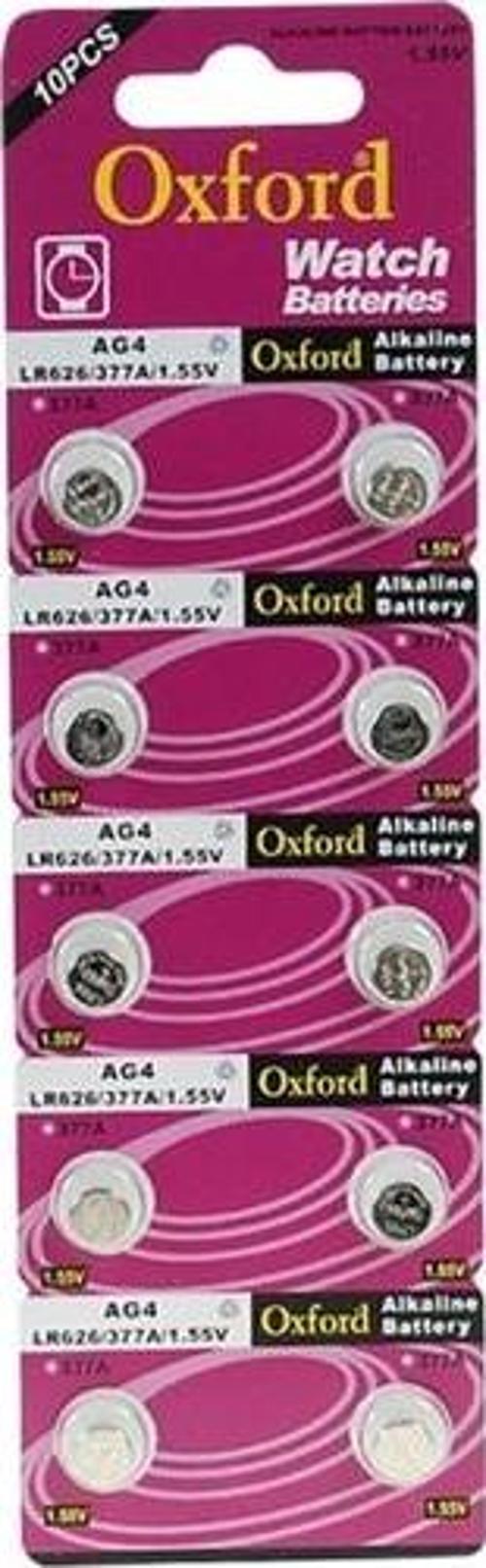 Ayt Oxford AG4 LR626 Alkalin Saat Pili 10 lu Paket Düğme Pil 1.55 Volt 377A