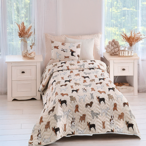 Kapitone Yatak Örtüsü Seti Tek Kişilik Havhav Krem