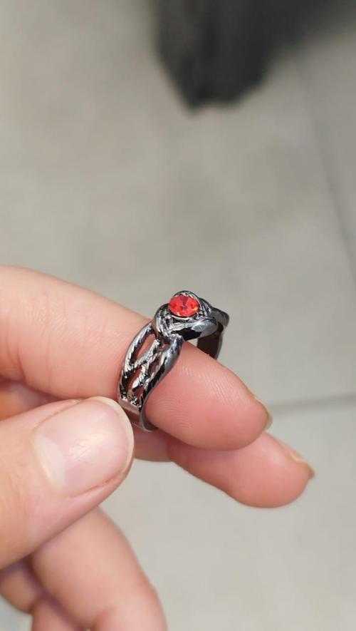 Kalp Şeklinde Vintage Siyah Renk Retro Ayarlanabilir Gotik Yüzük 