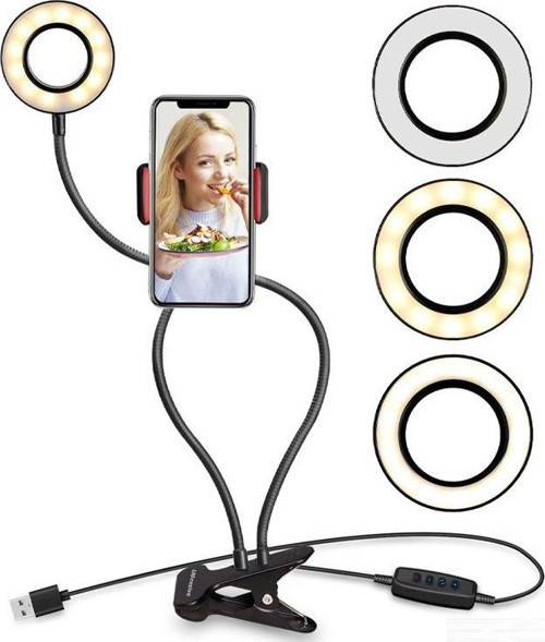 Pm-2577 Akrobatik Işıklı Youtuberlar İçin Telefon Tutacağı